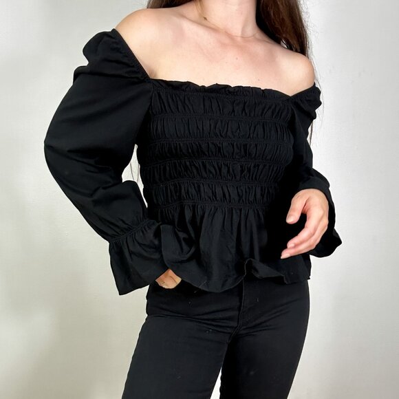 *H&M Black Smocked Top - Picture 4 of 10